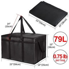 Insulated Food Delivery Bag XXXL Insulated Reusable Grocery Cooler/Hot…