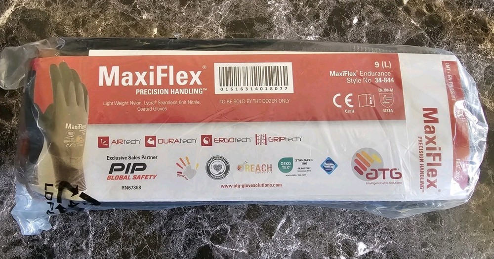 PIP 34-874 MaxiFlex Ultimate Nitrile Micro-foam Coated Gloves Large – Grey/Black
