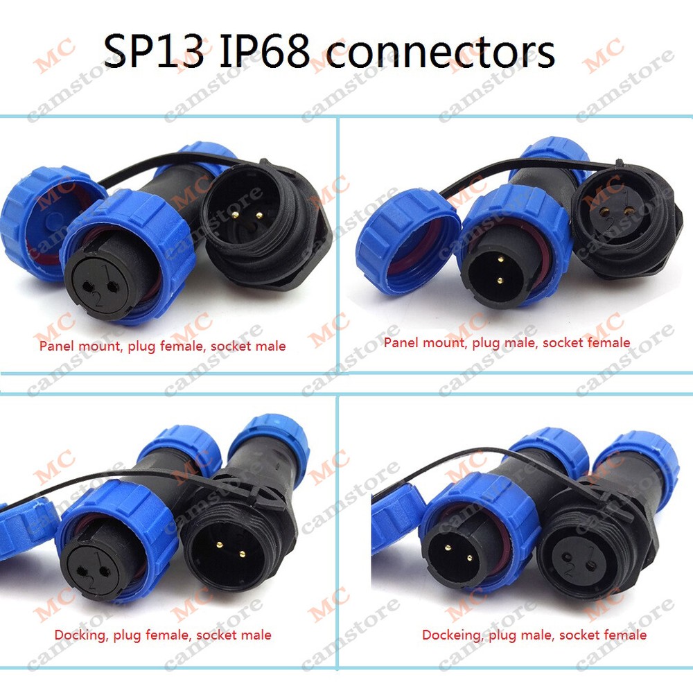 SP13 IP68 Waterproof 2 3 4 5 6 7 9 pin Plug and Socket Cable Connector Aviation