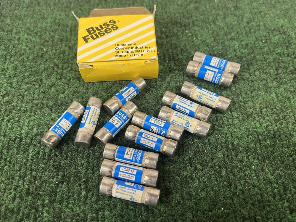 14 Pieces of Bussmann SC-5 General Purpose Buss Class G Fuses New and Tested