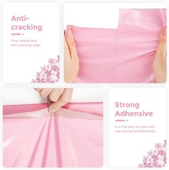 300x Large Poly Mailers 24×24″ Shipping Bags for Clothes Business Light Pink