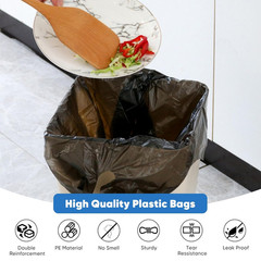 Black Plastic Grocery Bags, 100 Pack, 11.5’X 6.5″ X 21′, 22 Pound