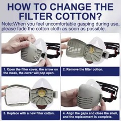 Half Face Cover Respirator Gas Mask Safety Filters for Painting Spray Facepiece