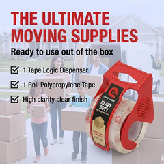 Heavy Duty Packing Tape with Dispenser – 2 Pack, 2 in x 25 Yd Clear Tape