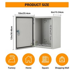 12″-24″ Waterproof Electrical Box IP66, Titanium Steel, Lockable, Rust-Resistant