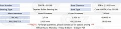 [1 Set] Cone: 09074 Cup: 09196 Tapered Roller Bearing 3/4″ x 1.938″ x 0.9063″