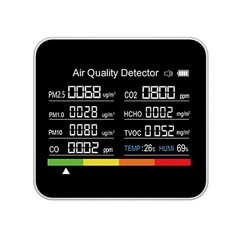Multi-function Air Quality Monitor For Home Use 9-in-1 Detector W/LED Display