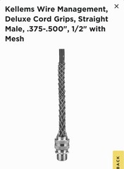 Hubbell Kellems Deluxe Cord Grip Straight Male .375-.500, 1/2” with Mesh