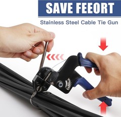 Stainless Steel Zip Ties Gun Kit,Heavy Duty Outdoor Fastening Cable Tie Tool Set