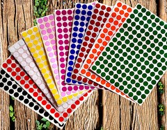 Color Coded Round Circle Map Dots Sticker 3/8 Inch Multi Colors Available 10mm