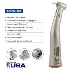 NSK Style Dental 1:1 Straight Handpiece External irrigation Pipe Nosecone E-type