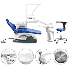 FDA Dental Unit Chair Computer Controlled Motor PU Hard Leather & Doctor Stool