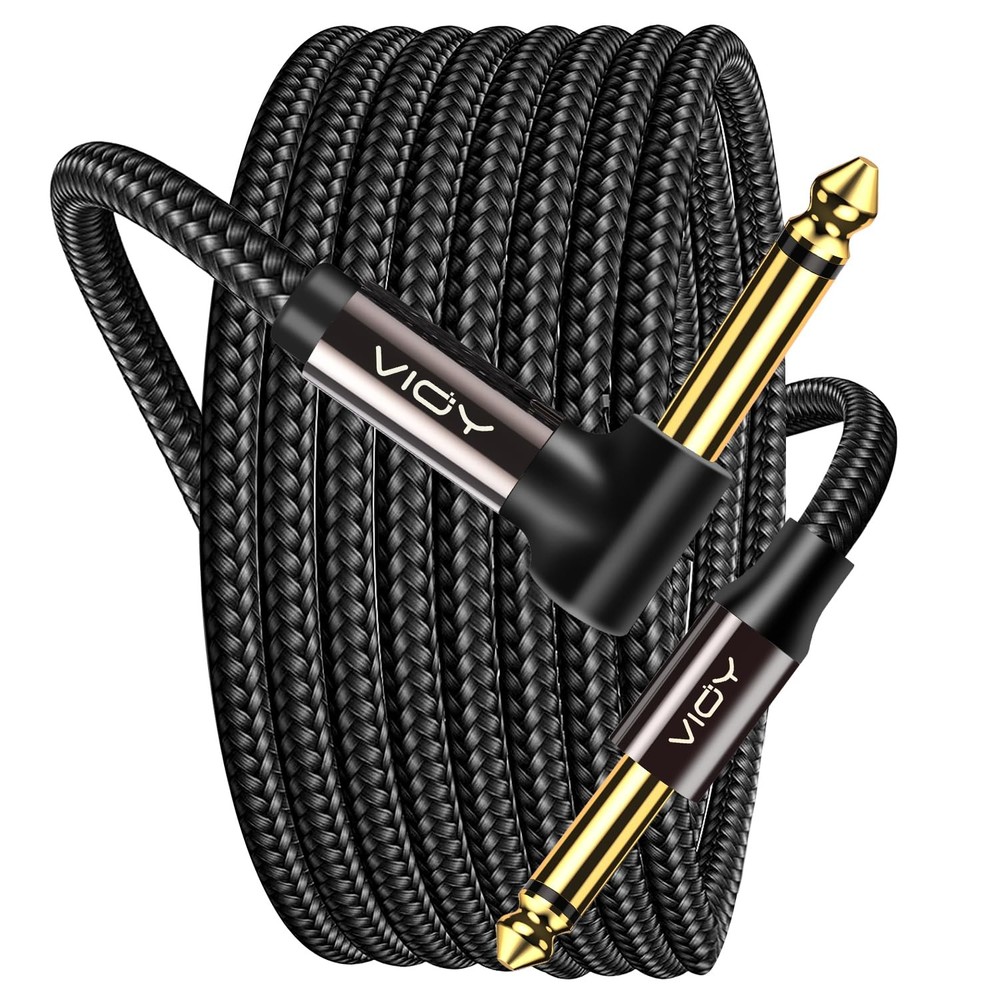 VIOY Guitar Cable 15 ft/5 M, Instrument Right Angle Cables, 6.35 mm (1/4) TS …