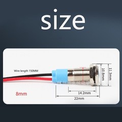 5X Car Boat Indicator Light 12V 8mm LED Pilot Dash Dashboard Panel Warning Lamp