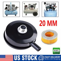 1/2″ 20mm Thread Air Compressor Intake Filter Muffler Silencer Black-Metal T5