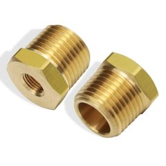 1/2 inch NPT Male to 1/8 inch NPT Female Brass Pipe Fitting Adapter Pack of 2
