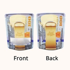 Smell Proof Food Grade Mylar Bags 100pcs Zip Seal 3.5g Foil Stand Up Pouches