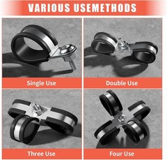 24PCS 1/2 Inch Stainless Steel Cable Clamps with Rubber Cushion Insulated Pipe C