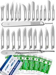 100 Sterile Surgical Blades with FREE Scalpel Knife Handle Medical Dental Tools