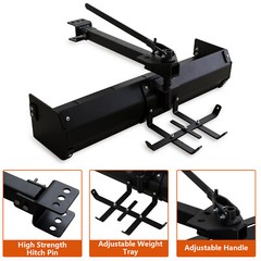 42″ Tow Behind Box Scraper Lawn Tractor Attachments, Box Blade Hitch Tow for ATV