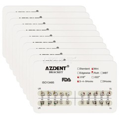 Dental Ortho Metal Brackets Mini / Standard / MBT 018 / 022 345 Hooks AZDENT