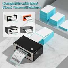 500Labels 4×6 Fanfold Perforated Direct Thermal Shipping Labels for Zebra Rollo