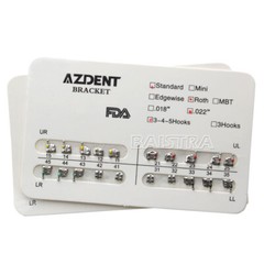 AZDENT Dental Orthodontic Brackets Braces Metal Standard Roth Slot.022 Hooks 345