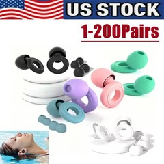 Reusable Silicone Ear Plugs Noise Cancelling Earplugs Protector Study Sleep Swim