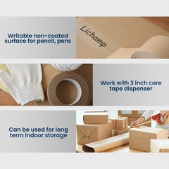 Kraft Packing Tape, Brown Kraft Gummed Tape for Packing Boxes, Shipping Cardb…