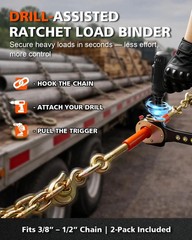 YATOINTO Load Binder 3/8-1/2 Chain 9200 lbs SWL 2 Pack Electric Torque