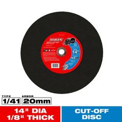 14 In. X 1/8 In. X 20 Mm Metal High Speed Cut-Off Disc