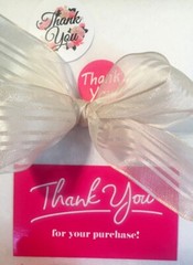 150 pcs Thank You Business Cards, Thank You Stickers, Hot Pink, Floral