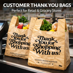 Bags 1/6 21 x 6.5 x 11.5 Heavy Duty .71 Mil Beige T-Shirt Plastic Shopping Bags