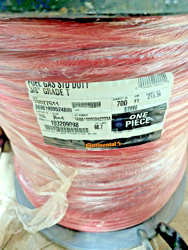 Continental ContiTech Grade T Welding Hose 3/8” Red 700 Feet 20027511 Single F