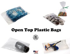 Clear Poly Plastic 1-Mil Bags for T-Shirt Apparel Packaging Open Top Baggies