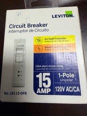 Leviton LB115-DFR 15A 1-Pole 120V Dual Function AFCI/GFCI Breaker lot of 4