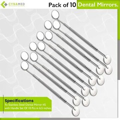 Dental Mirror #5 with Handle 6.5″, Dentist Tool for Teeth Cleaning Double Sided