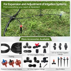 24 Pack 1/2 Inch Drip Irrigation Fittings Kits, 3/4″ to 1/2″ Adapter and Tee …