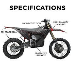 Carbon Fiber Stark Varg MX 2023-2025 Graphics Kit Wrap – Black Hexa Camo – Varg