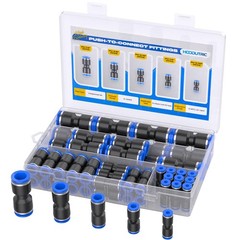 50PCS Quick Connect Air Hose 1/4″-5/16″-5/32″-3/8-/1/2″OD(50pcs), Black/Blue