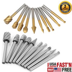 10pcs Tungsten Carbide Burrs Rotary Burr Set 1/4″ Head 1/8 Shank Die Grinder Bit