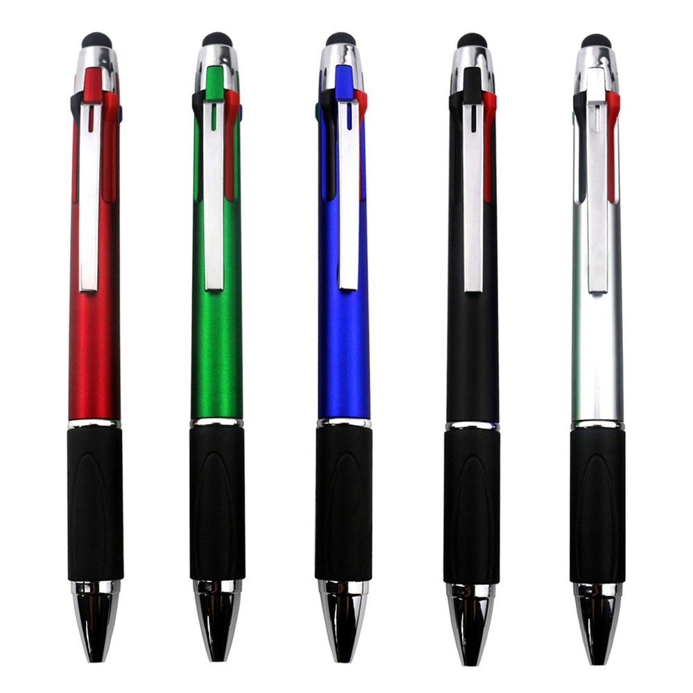 4-Color Ballpoint Pen Multi Colored Pens in One Medium Point (1.0Mm) Touch Scree