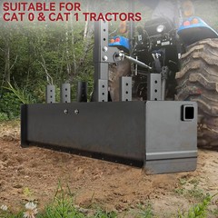 Box Blade Tractor Attachment 55″ Width W/6 Scarifier Shank for Cat 0 & Cat 1