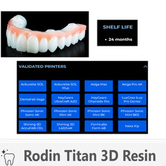 Rodin Titan 3D Printing Resin, All Shades, 300g, 600g, 1.2kg Bottle, Dental