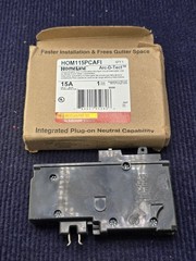 Square D HOM115PCAFI 15A 1-Pole CAFCI Circuit Breaker 120V, 10kA, #14 to #8 AWG