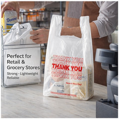 2000 Thank You T-Shirt Plastic Bags Large 21×6.5×11.5 Grocery Retail Store Bulk