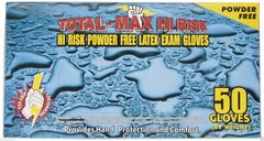1 Case /10 Box Emerald Total Max High Risk Latex Powder-Free Exam Gloves 15 Mil