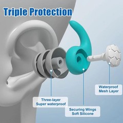 Reusable Silicone Ear Plugs Noise Cancelling Earplugs Protector Study Sleep Swim