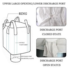 10Pack Duffle Top Spout Bottom FIBC Jumbo Bulk Bag One Ton Bag 35.4″L x 35.4″…