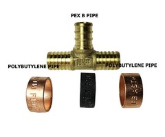 25) 1/2″ PB X 1/2″ PB X 1/2″ PEX TEE, POLYBUTYLENE PEX TEE WITH RING, REPAIR KIT